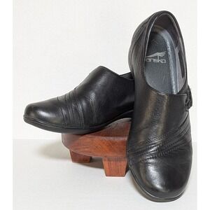 Dansko Women's Franny Black Napa Leather Slip-On Comfort Flats 36W or US Size 6